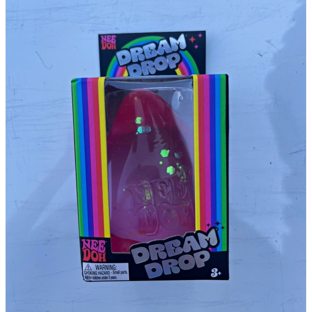 NeeDoh Dream Drop Tactile Squeeze Toy Pink Multicolor Rainbow Sparkle 26075HY